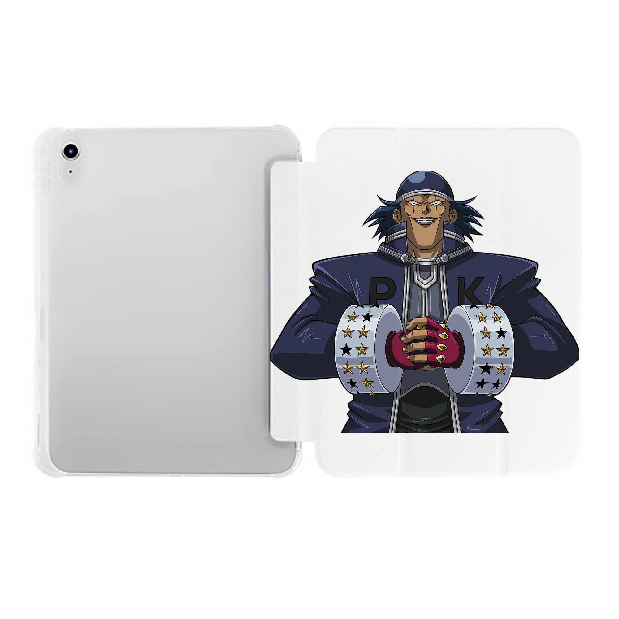（画像用） 遊☆戯☆王 Yu-Gi-Oh! IPad ケース ペン収納付き 三つ折りスタンド PUレザー×シリコン 対応機種9.5/10.5/10.9インチ